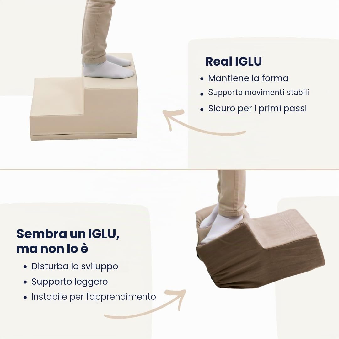 IGLU Soft Play Discoverer 7 XL Cubi Psicomotricità Blocchi per Bambini in Schiuma Set da Gioco 1 anno Montessori 12+ mesi Pastel Sea