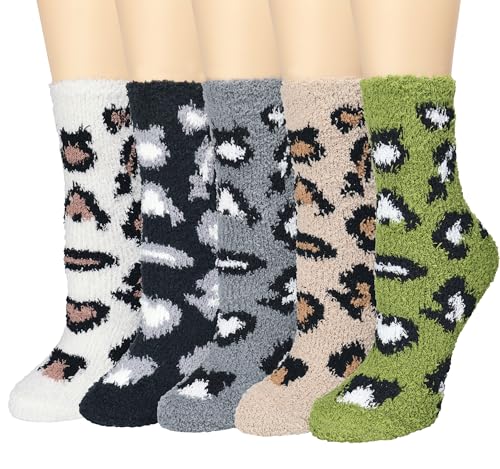Image of Ginmewrae Fuzzy Socks for Women Cozy Soft Fluffy Slipper Socks Home Sleeping Warm Socks Stocking Stuffer Gift for Women