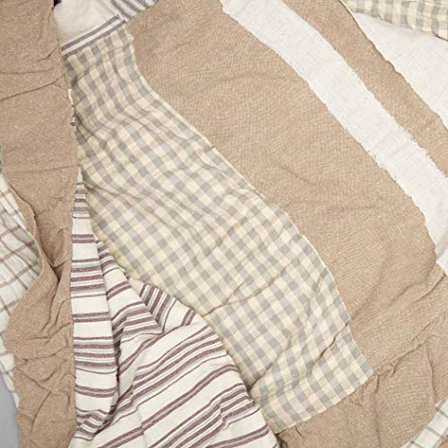 VHC-Brands-Grace-Farmhouse-Quilt-Bedspread-Twin-Reversible-Cotton-Patchwork-All-Season-White-68Wx86L VHC Brands Grace Farmhouse Quilt Bedspread Twin Reversible Cotton Patchwork All Season White 68Wx86L