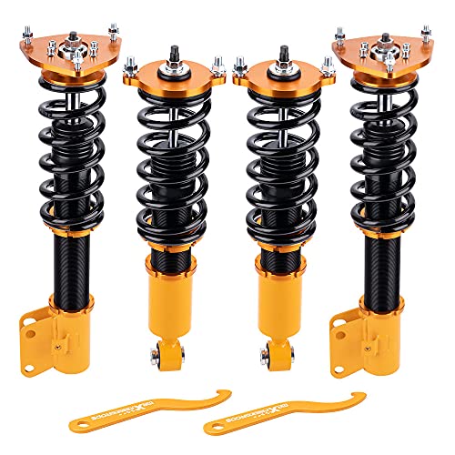 maXpeedingrods Coilovers for Subaru Legacy Outback 1998-2003, Height Adjustable Coilovers Suspension Kit Struts, Preset Damping Lowering Kit Gold