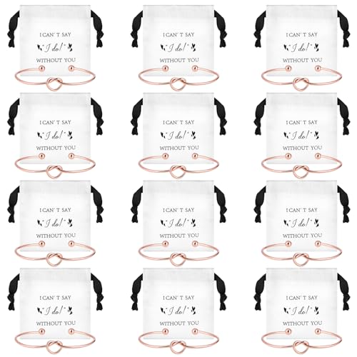 24 Pcs Bridesmaid Proposal Gifts Set of 12 Tie the Knot Bracelet ...