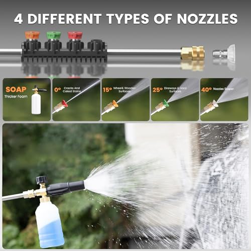 Giraffe Tools Grandfalls Retractable Pressure Washer Pro, Wall Mounted Pressure Washer with 1800W Brushless Motor, 3700PSI Electric Power Washer with 100ft Pressure Hoses, Dark Silver thumbnail 7