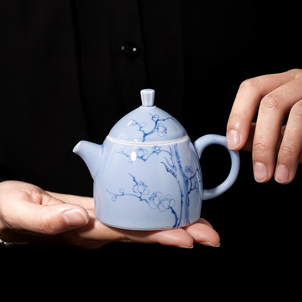 Czajnik do herbaty dzbanek do herbaty ceramiczny czajniczek ręcznie malowany kwiat śliwy czajniczek pojedynczy z pokrywką do domu popołudniowa herbata przyjęcie dzbanek do herbaty do kuchenki