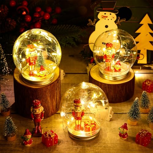 Liliful 61 Pcs/12 Sets Christmas Plastic Clear Snow Globes Kit Nutcracker by Liliful - Used condition - Image 4