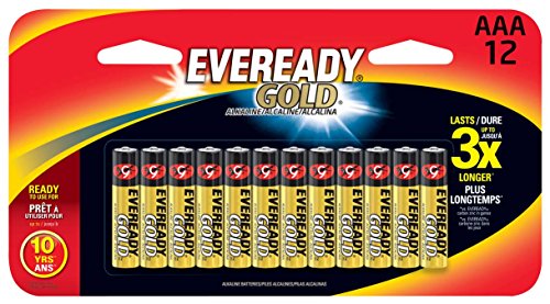 Eveready Gold Alkaline AAA Batteries, 12 Count