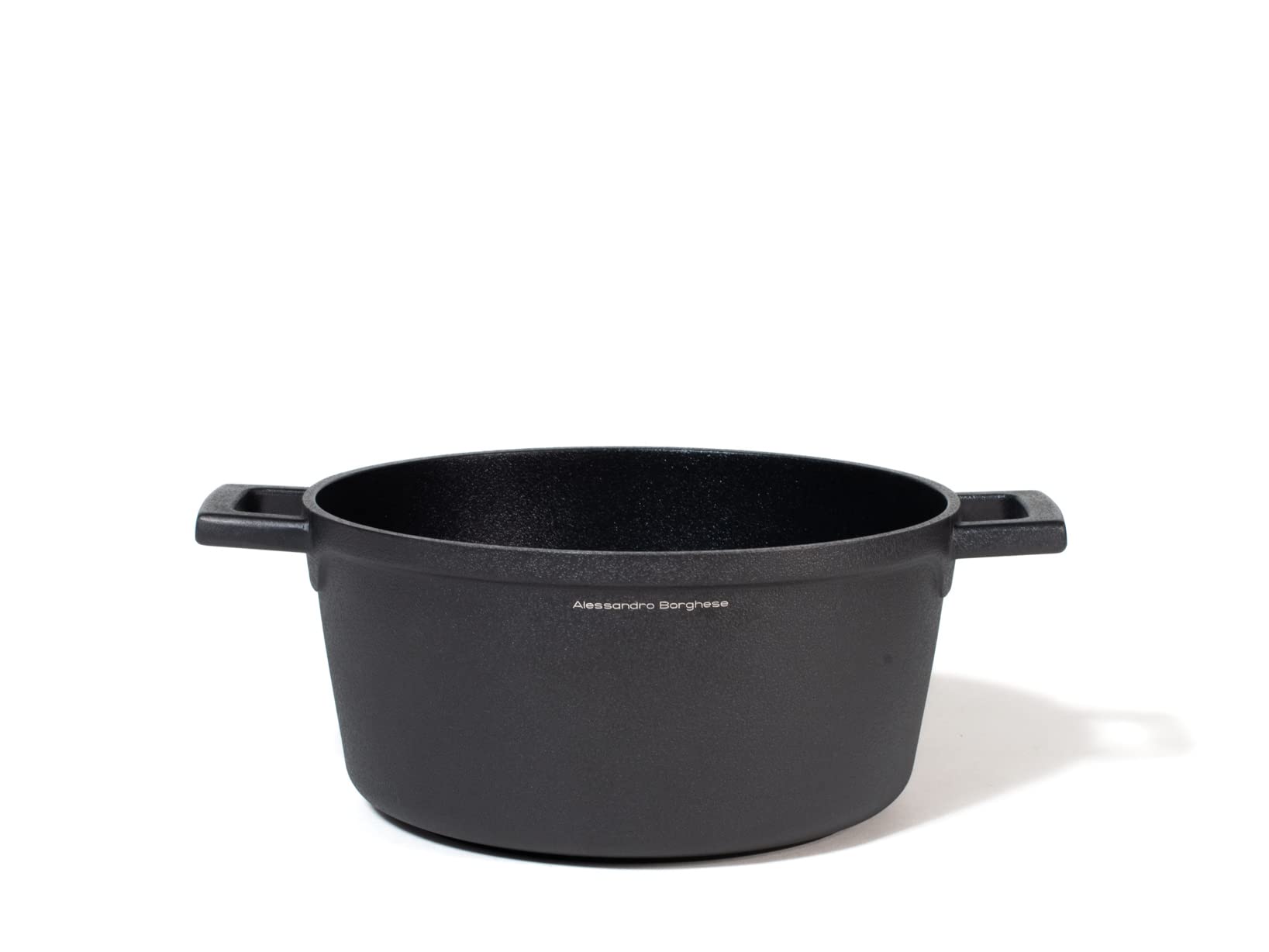 H&H Alessandro Borghese Essential Casseruola in Alluminio Pressofuso con Rivestimento Antiaderente Shot Blasting Tecnology adatto anche per cottura su piano ad induzione cm 24