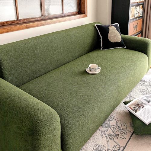 Housse de canapé 3 places extensible en tissu premium vert matcha - 2