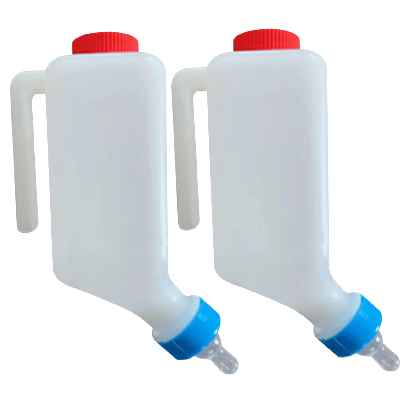 Ssguopte 2Pcs Baby Bottles, 800ml Lamb Baby Bottle with Scale Hanging Plastic Milk Feeder Bottle Little Goat Calf Sheep Nursing Bottle with Handle