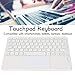 Annadue Ultraflache Kabellose Bluetooth Tastatur mit Touchpad, 10 Zoll Multifunktions Touchscreen Tastatur mit Quadratischer Tastenkappe und RGB Hintergrundbeleuchtung für Home Office.(Weiß)
