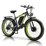 KAIJIELAISI Electric Bike for Adults，AWD Ebike Dual Motor 4000W Peak, 26'' Fat Tire...