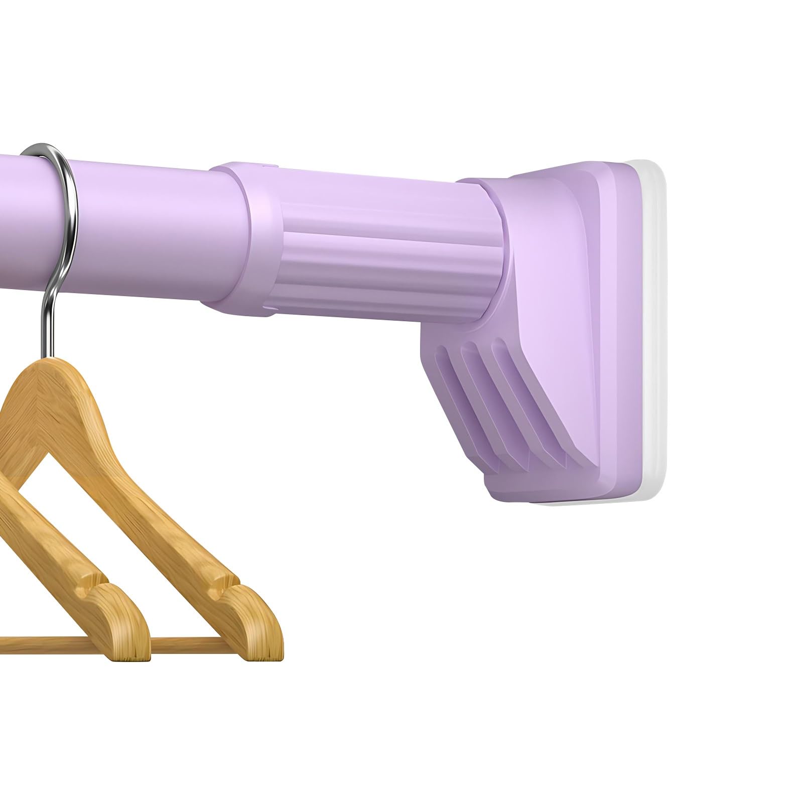 GLDYTVF Adjustable Tension Curtain Rod 63" 98" (160 250cm) for Bathroom Window No Drill Installation Purple Extends 110 190cm & 210 300cm Easy to Use and Stylish