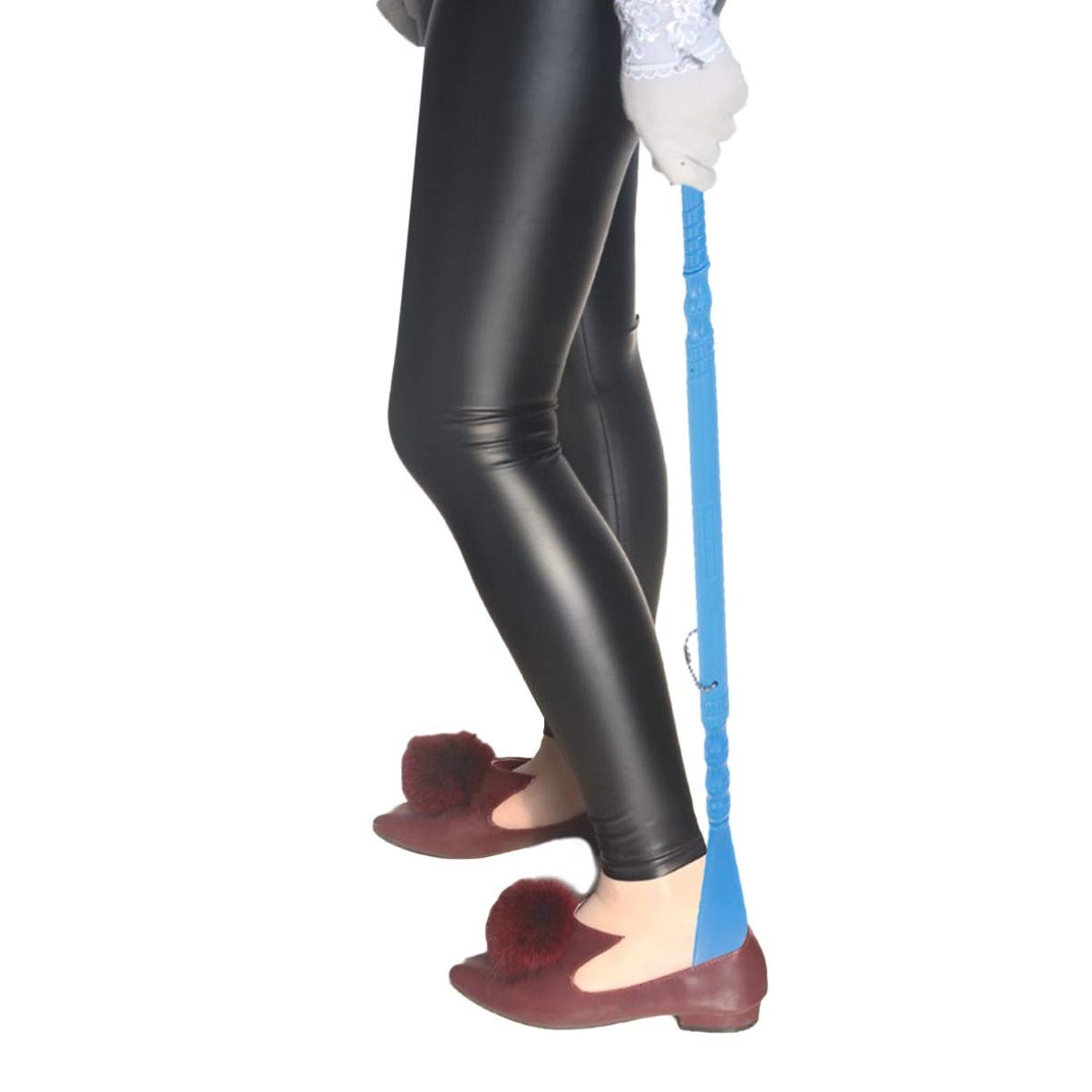 Chausse-Pied Long Avec Grattoir - 47cm, PP - Pour Personnes Âgées, Évite De Se Pencher - Vert
