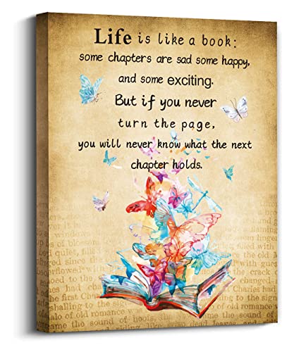 Life Is a like a Book Canvas Wall Art,Book Lover ...