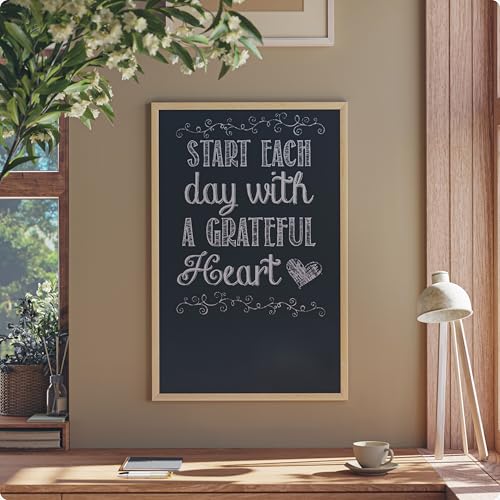 Image of U Brands Chalkboard, 24 inch x 36 inch, Birch Wood Frame, Blackboard Surface, Wall Mountable, Dry Erase Board, Home, Classroom & Office Organization, Memo & Message Board