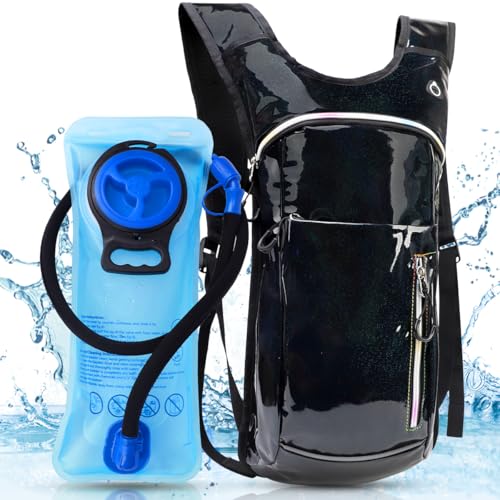Expansea Hydration Backpack, Hydration Pack, Wasser-Rucksack mit 2L Trinkblase, Hydration Backpack Rave, leichte Isolierung Hydro Daypack für Festivals, Rave, Radfahren, Laufen, Wandern