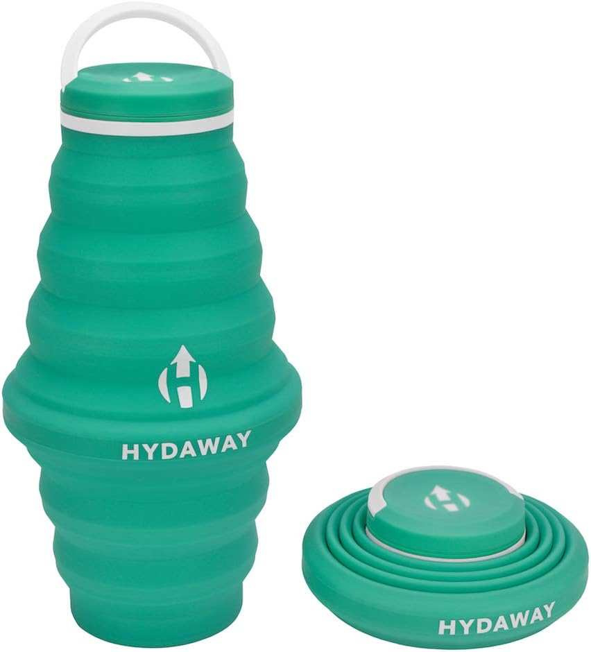 HYDAWAY Collapsible Water Bottle, 25oz Cap Lid | Ultra-Packable, Travel-Friendly, Food-Grade Silicone (Mist)