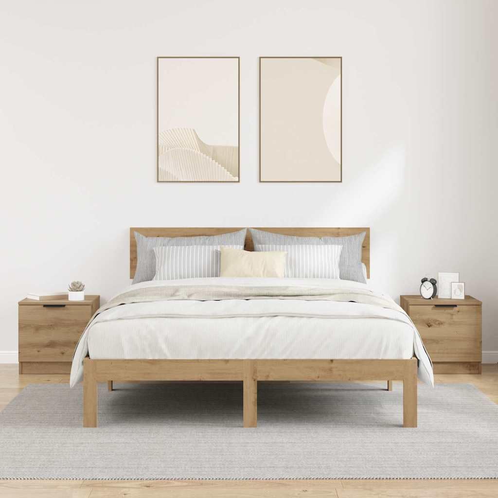 Szafa na łóżko, 2 sztuki, dąb Artisan, 40 x 39 x 40 cm, materiał drewnopochodny, stolik nocny, komoda z szufladą, półka, regał, miejsce do przechowywania do sypialni, salonu, korytarza