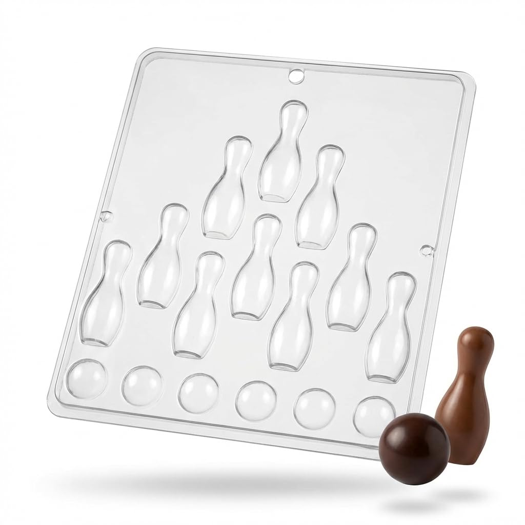Bowling Ball and Bowling Pins Chocolate Candy Mold 310
