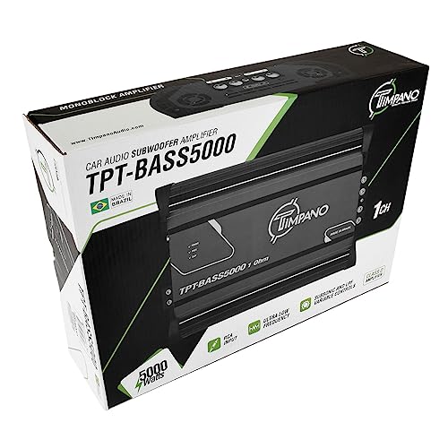 Image of Timpano 5000 Watts Mono Subwoofer Car Audio Amplifier TPT-BASS5000 1 Ohm - 12 Volts 5K Monoblock Class D Car Amp, Built-in Crossover & Bass Boost with Smart Fans