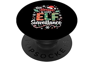 This House is Under Elf Surveillance Funny Elf Christmas PopSockets Adhesive PopGrip