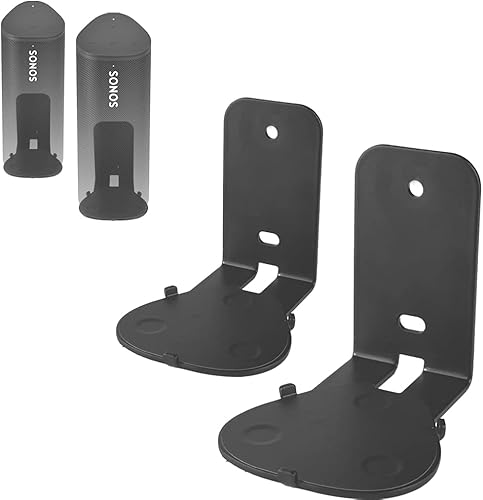 EMAQUIN Soportes de montaje de pared para Sonos RoamSonos Roam SL (juego de 2 piezas, metal resistente, acabado de pintura duradero, fácil de