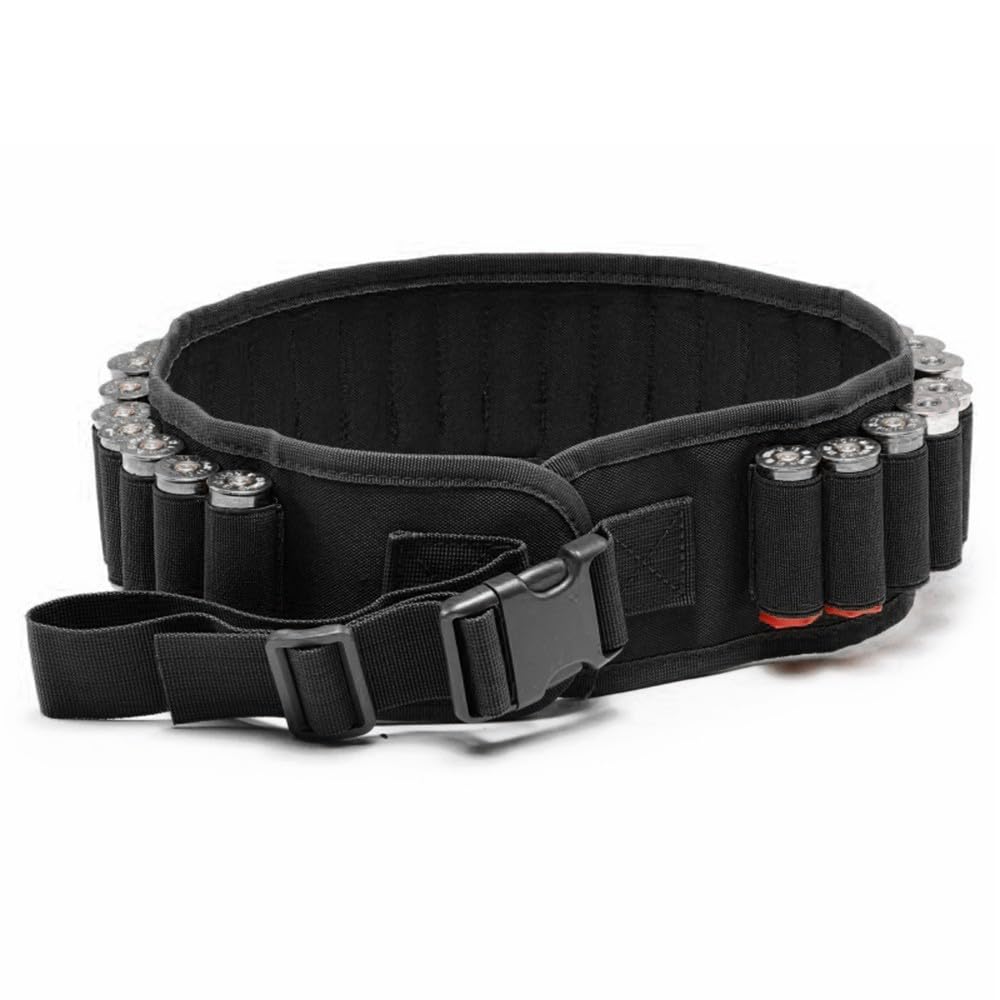 Cinturón para Cartuchos de 30 Balas, Bandolera para Cartuchos de Escopeta, cinturón de Hombro Ajustable para Escopeta, Bolsa portamuniciones con Hebilla de liberación rápida para Calibre 20