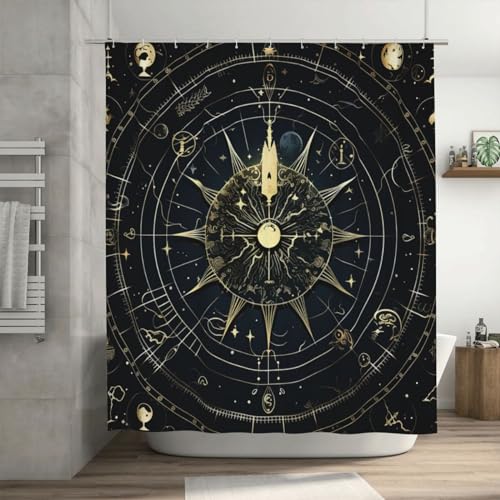Rideau de douche astrologie imperméable et lavable pour salle de bain moderne - 7