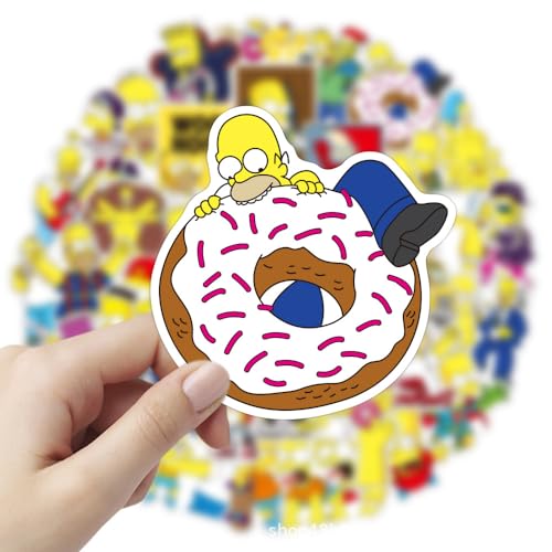 100 Pcs Simpson Stickers for Laptop, Cool Decals for Teens Kids Boys Skateboard Phone