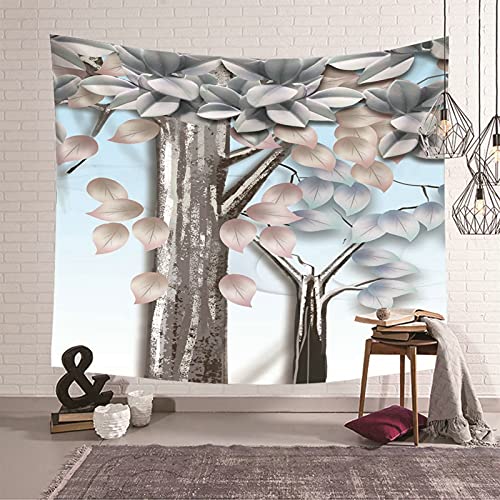 Tapiz de pared para renovar tus estancias: diseño de hojas KnSam en gris y beige