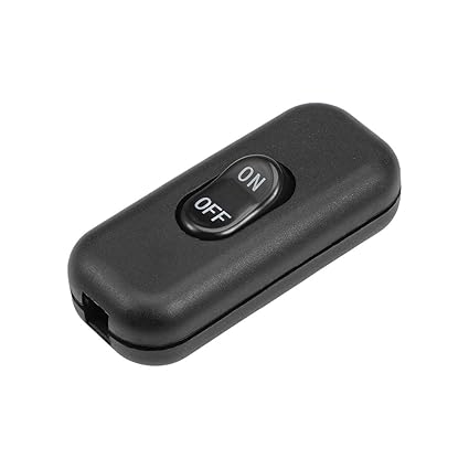 Inline Cord Switch AC 250V 6A On-Off DPST Control Feed-Through Rocker Switch for Bedroom Table Lamp Desk Light, Black