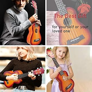 Yumzeco Ukulele Soprano Acajou 21 pouces Ukelele Ukulélé Kit pour Adulte Enfant Debutant avec Ukulele Sangle, Housse… - Les Beatles, Paul McCartney, John Lennon, RIngo Starr, George Harrison Yumzeco Ukulele Soprano Acajou 21 pouces Ukelele Ukulélé Kit pour Adulte Enfant Debutant avec Ukulele Sangle, Housse… – Image 5
