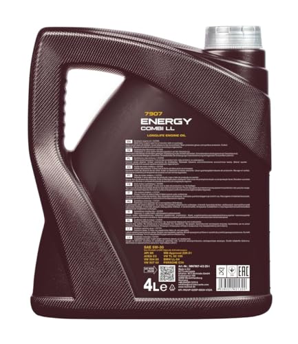 Image of MANNOL 7907 Energy Combi LL SAE 5W-30 (4L) API SN ACEA C3 MULTIGRADE BI-SYNTHETIC ENGINE OIL FOR PETROL AND DIESEL ENGINES OF CARS IMPORTED FROM GERMANY 4L
