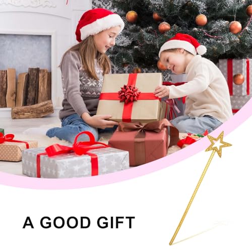 Abeillo Różdżka wróżki, Złote magiczne różdżki anioła dla dzieci, Błyszcząca różdżka księżniczki gwiazdy, Brokatowa różdżka dla druhen na wesela, Akcesoria na imprezę wróżek dla dziewczynek, Halloween