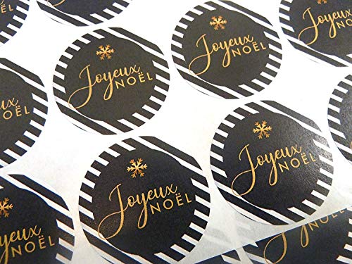 Pack de 30 Joyeuses Fêtes Joyeux Noël Français Noël Salutation Autocollants, Coloré Autocollantes Étiquettes pour Cartes,Enveloppes,Loisirs Créatifs,Décoration Cover