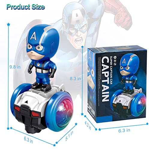 Robot Toys For Kids,Dancing Robot Captain Toy Car With Colorful Led Light & Music,Battery Operated Christmas Birthday Gift For 2 3 4 5 6 7 Year Old Boys Girls Toddlers (Blue) #TOP6