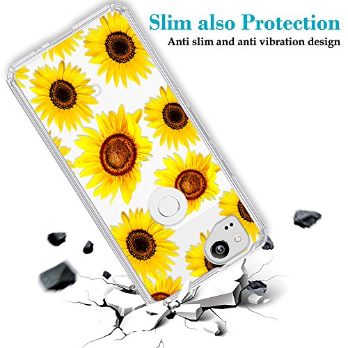 Google Pixel 2 Case,Topnow [Anti-Scratch Pc + Shockproof Anti-Drop Soft Tpu] Advanced Printing Pattern Phone Cases Glossy Drawing Design Cover For Google Pixel 2(Blossoming Sunflower) #TOP5