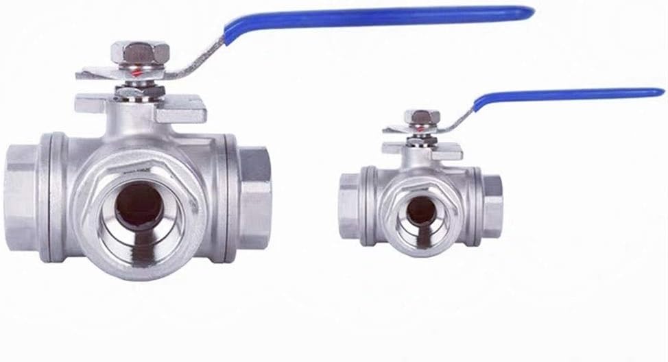 lever ball valves,ball valve,1pcs 1/4" 3/8" 1/2" 3/4" 1" Three-Way Ball Valve,L Type T Type Stainless Steel Ball Valve,DN8 DN10 DN15 DN20 DN25 BSP Female Thread Valve (Color:T Type,Size:DN ( Color : D