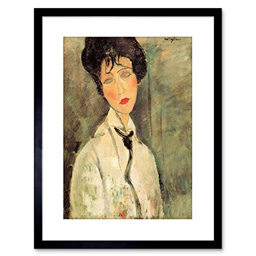 The Art Stop Painting Amedeo Modigliani Woman with Black TIE Framed Print F97X2683