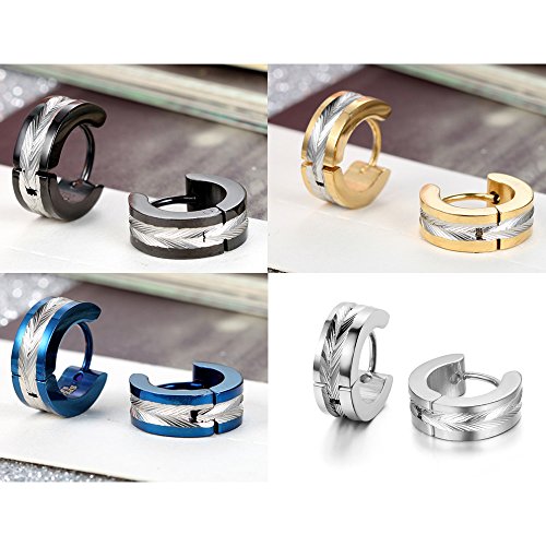 Aroncent Stainless Steel 3-8 Pairs Hoop Earrings Men Small Hoop Huggie Hinged Earrings Set For Men Women 4Mm Valentine Day Gifts #TOP2