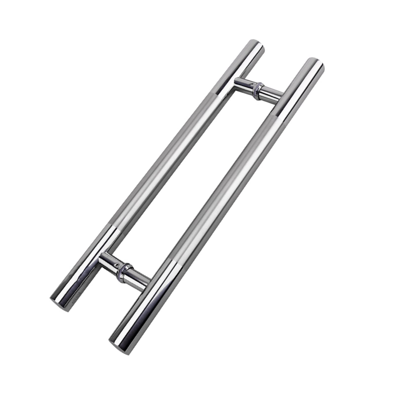 GYRAZXS H Shape Sliding Pull Barn Door Handle Set Double Sided Classic Round Handle Easy to Install Silver 80cm (31 1/2")*60cm