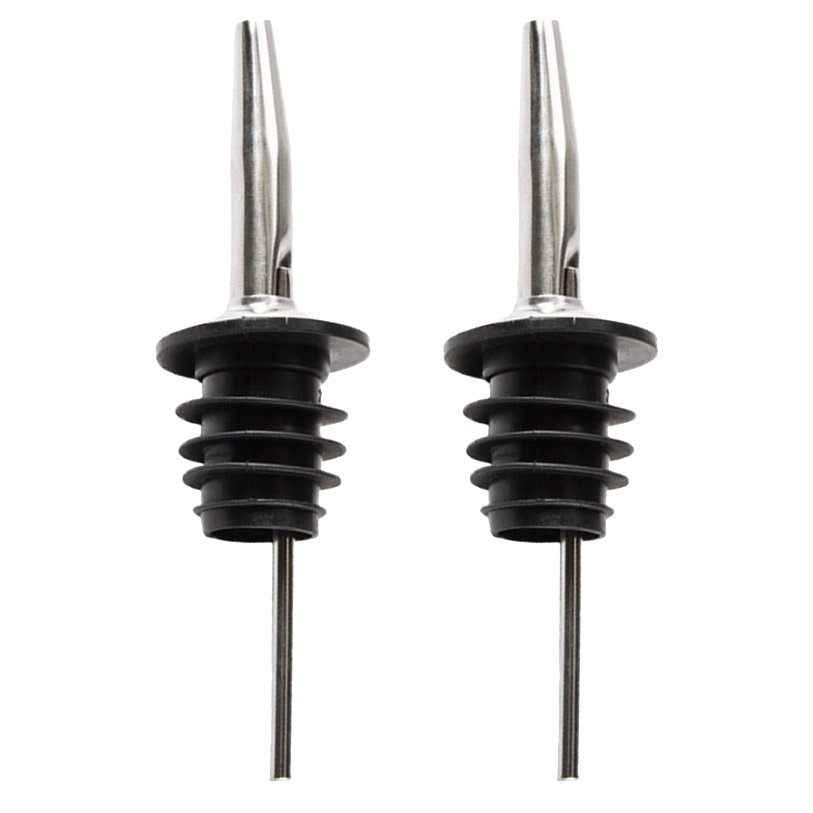 2PCS Bottle Pourers for Spirits,Wine and Olive Oil Pourer Bottle Spout,Speed Spirits Liquor Dispenser,Alcohol Beer Nozzle,Stainless Steel Silicone Bottles Pouring Stoppers for Bar Cocktail Drinks