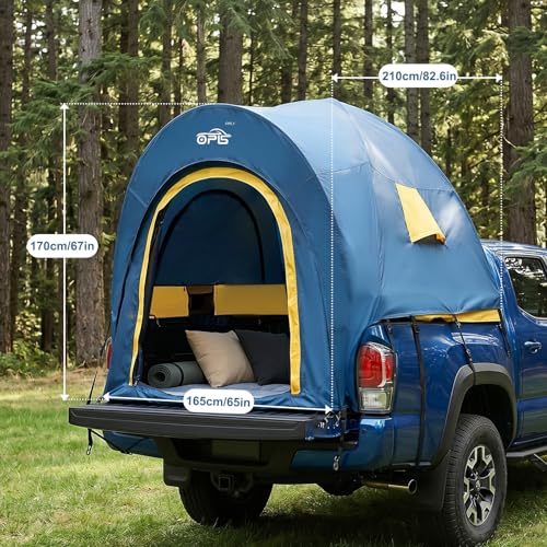 Image of Pickup Truck Tent for Camping 5.5-5.8FT Bed, PU2000mm Waterproof Truck Bed Tent with Rainfly, Comfortable and Roomy Pickup Bed Tent for 2 Person Car Camping