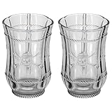 REUJIHXY 2Pcs 11oz Drinking Glasses & Tumblers skull pirate Drinking Glasses for Cocktails, Beer, Whiskey, Water & Juice β Timeless Vintage Style Handcrafted Dishwasher Friendly (2, Gray)