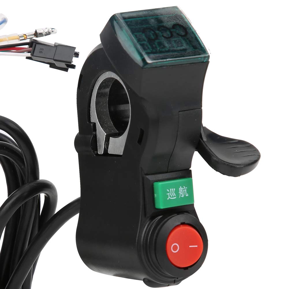 Poignée d'accélérateur de vélo, poignée d'accélérateur de vélo électrique écran d'affichage à LED interrupteur à clé vélo électrique accessoire de poignée d'accélérateur de scooter électrique accessoi