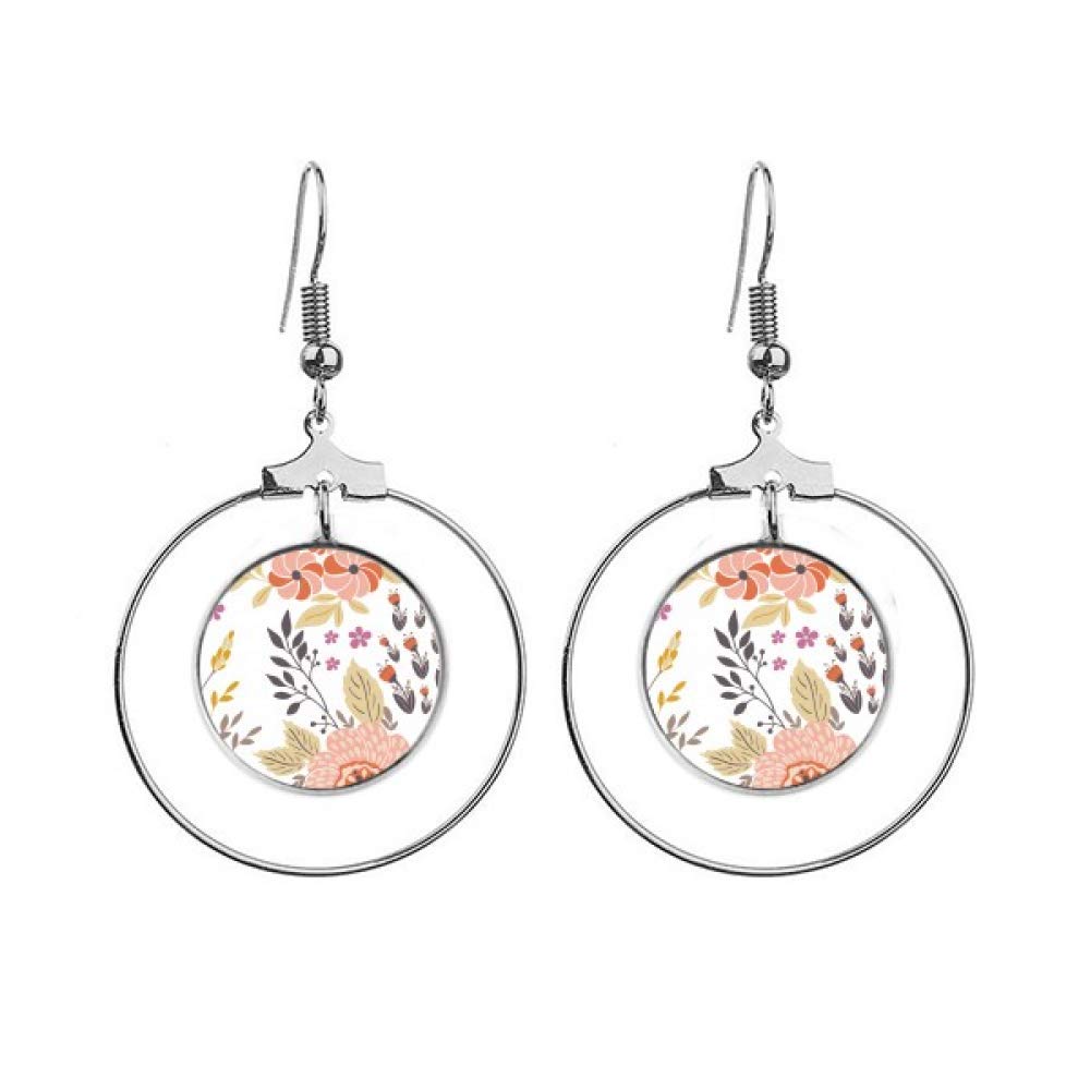 Boucles d'oreilles pendantes fleur blanche jaune orange tendance - 4