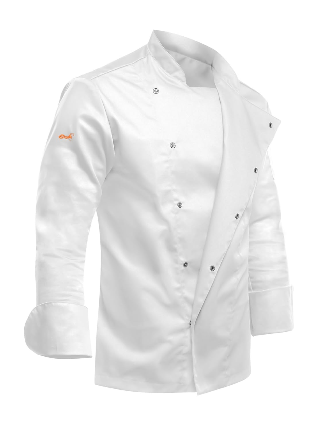 strongAnt - Giacca Cuoco Uomo Manica Lunga EasyClean, Giacche da Chef PIZZAIOLO, Ristorante, ristorazione Pizzeria - Facile da Stirare, Resistente allo Sporco - Nero