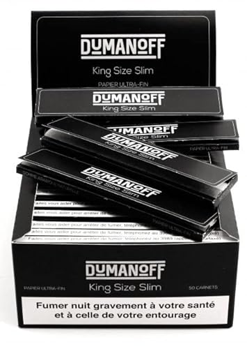 DUMANOFF - Boîte de 50 cahiers de feuilles slim à rouler - Carnet de 32 feuilles - Papier à cigarettes long Cover