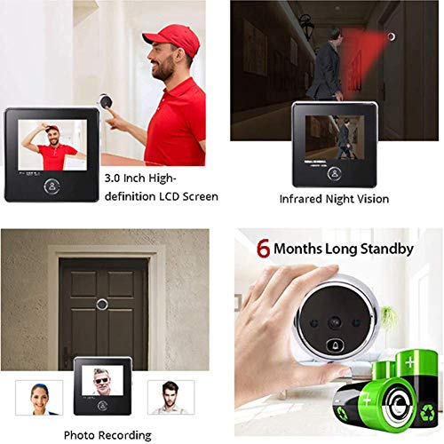 Digitharbor 35001018 ® 3 Inch Lcd Screen Digital Door Camera Electronic Door Viewer Bell Ir Night Vison Door Peephole Camera Photo Recording 120 Degrees Wide View Angle thumb #1