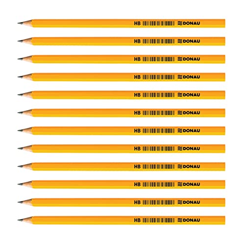 OFFICER PRODUCTS DONAU 7383001PL-99 Lápices de madera/HB / 12 unidades, paquete de 12 unidades, no tóxicos/color: amarillo