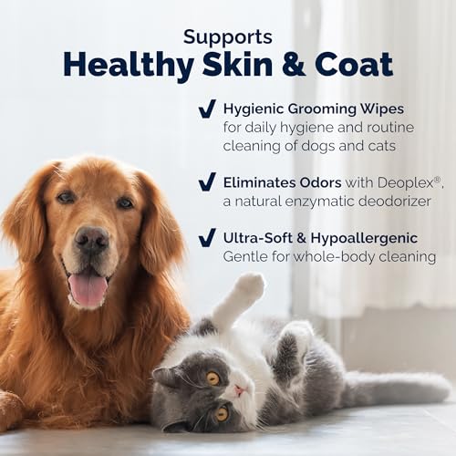 Image of Vetnique Furbliss /Dermabliss Pet Wipes for Dogs & Cats for Grooming, Cleansing & Deodorizing, Thick Dog Wipes for Convenient Dog Cleaning with Natural Deodorizer, 100ct (NEW Refreshing Scent)